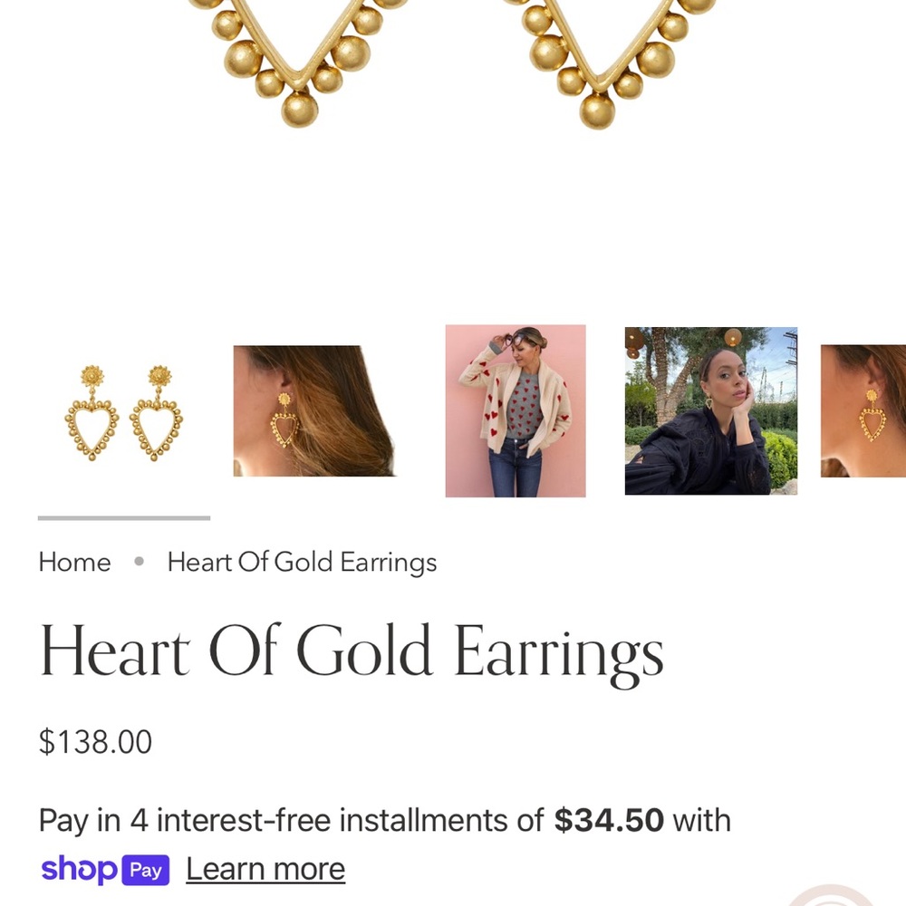 Brinker + Eliza ✨ Heart of Gold Earrings - Picture 7 of 8